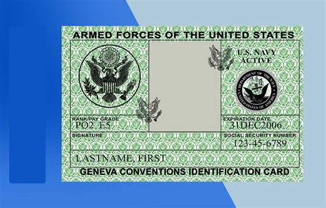 Us Military Id Card Sample