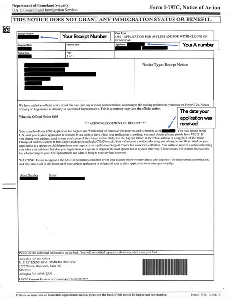 Uscis Asylum Application Receipt Notice Resources For Asylum Seekers