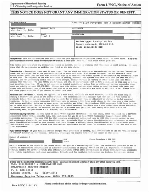 Uscis Form I 797C Printable Images And Photos Finder