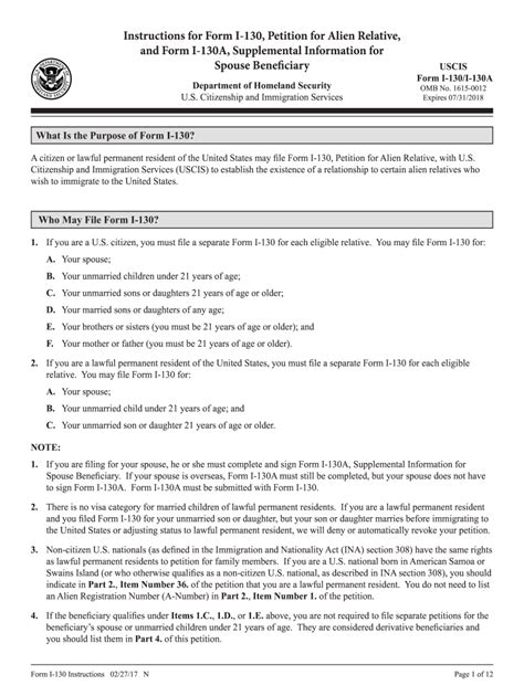 Uscis I 130 Instructions 2015 Fill And Sign Printable Template Online Us Legal Forms