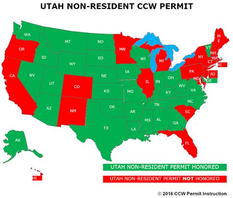 Utah Concealed Carry States Map Map