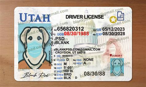 Utah Drivers License Template New V2 Blank Psd