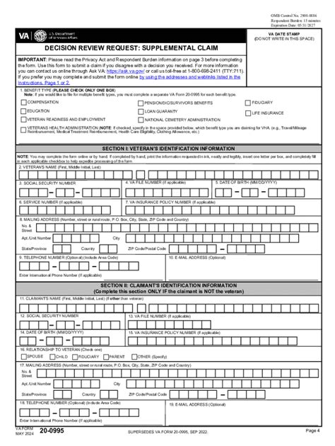 Va 20 0995 Form Fill Out Amp Sign Online Dochub