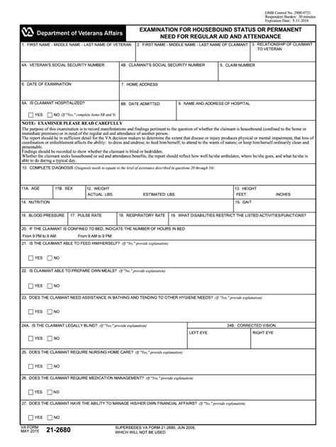 Va 21 2680 2015 Fill And Sign Printable Template Online Us Legal Forms