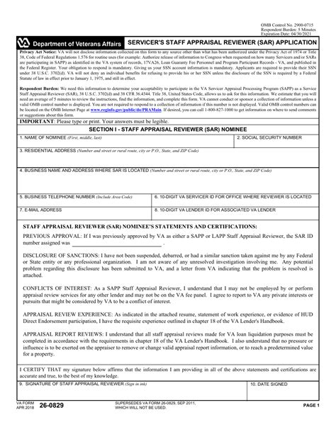 Va Form 26 0829 Fill Out Sign Online And Download Fillable Pdf