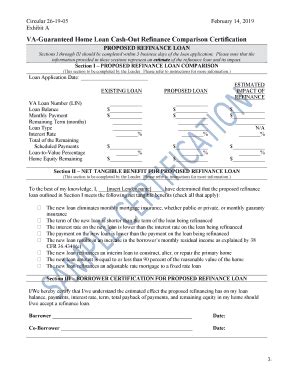 Va Guaranteed Home Loan Cash Out Refinance Comparison Certification Pdf