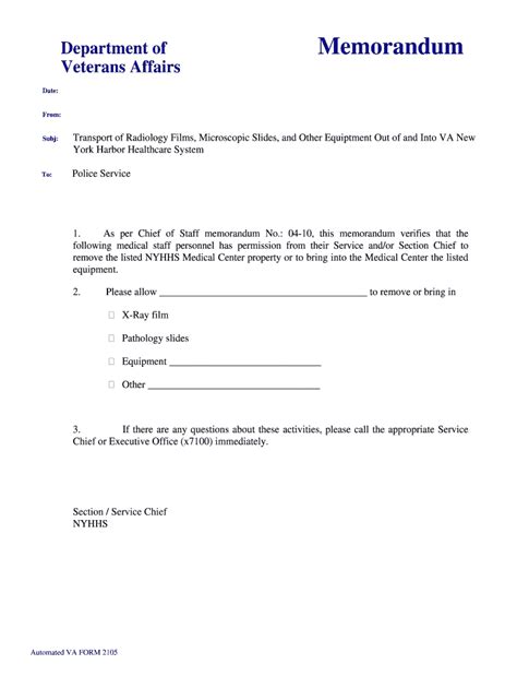 Va Memorandum Template 2020 2024 Fill And Sign Printable Template Online