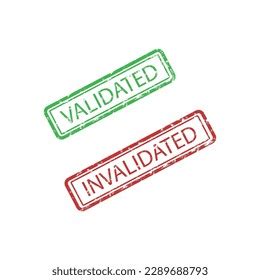 Validated And Invalidated Rubber Stamp Texture Icons Vector