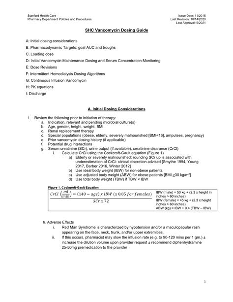 Vancomycin Dosing Guide Docslib