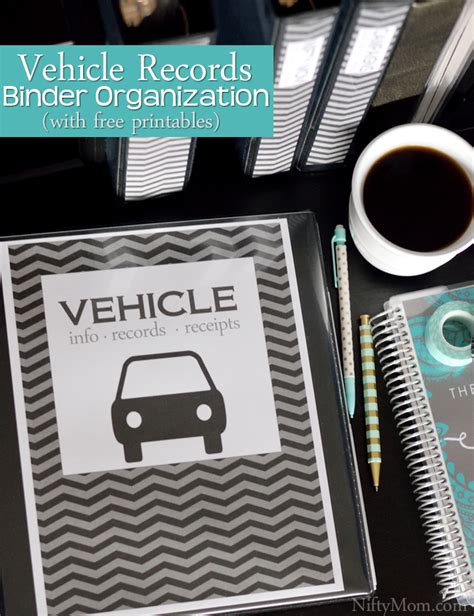 Vehicle Documents Binder Organization Free Printables Nifty Mom