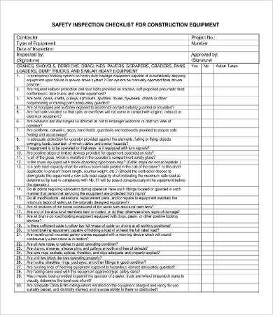 Vehicle Equipment Checklist Template Hq Printable Documents