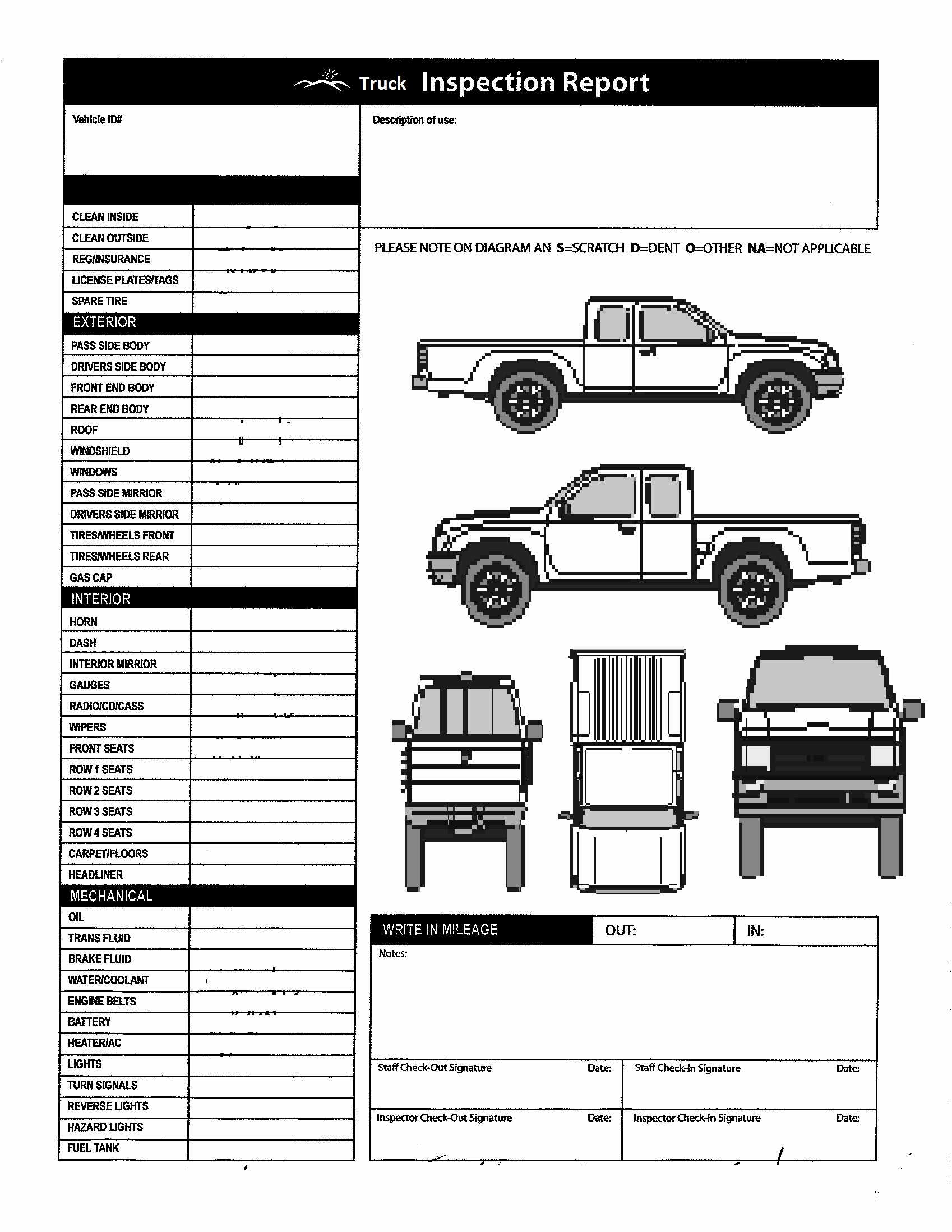 Vehicle Inspection Report Template 8 Professional Templates Vehicle Inspection Inspect