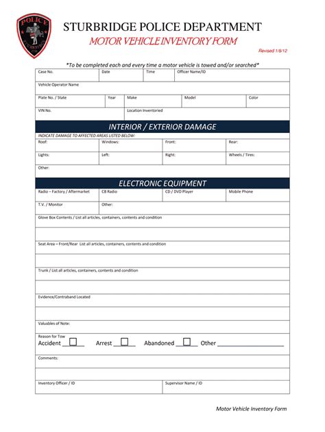 Vehicle Inventory Form Fill Out And Sign Printable Pdf Template Signnow