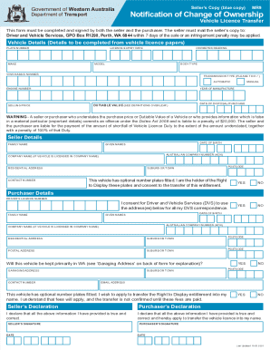 Vehicle Transfer Papers Wa Print Fill Out And Sign Printable Pdf