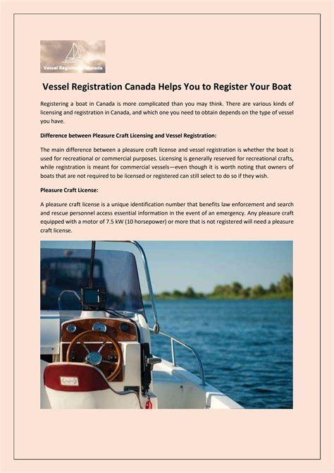 Vessel Registration Canada Helps You To Register Your Boat By Vessel