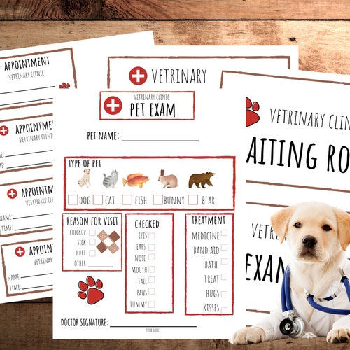 Veterinarian Pretend Play Print Vet Printable Veterinarian