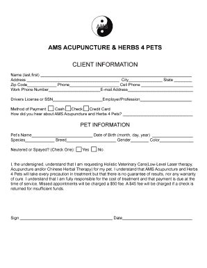 Veterinary New Client Enrollment Form Templates Page 3 Pdffiller