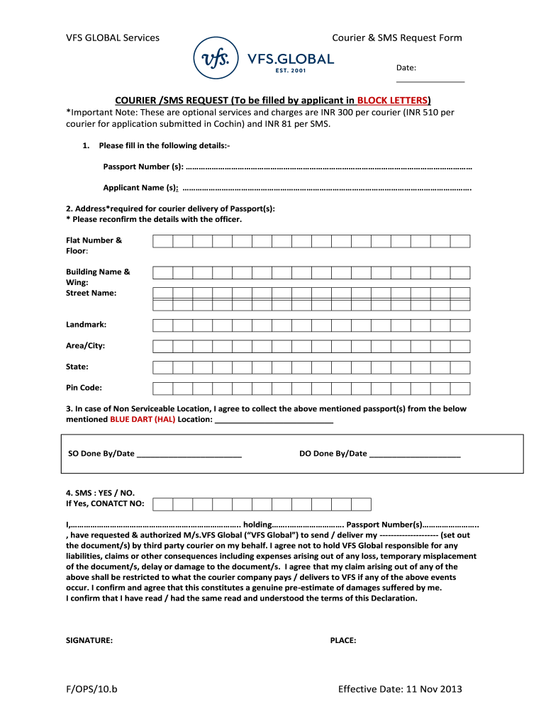 Vfs Courier Form 2022 Fill Online Printable Fillable Blank Pdffiller