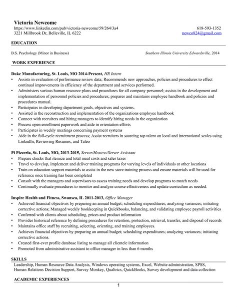 Victoria Newcome Resume Pdf