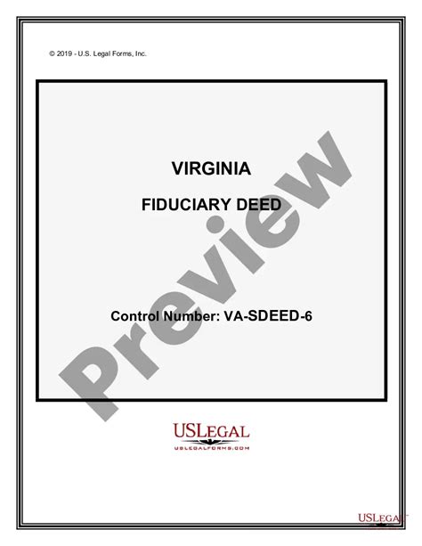 Virginia Fiduciary Deed For Use By Executors Trustees Trustors