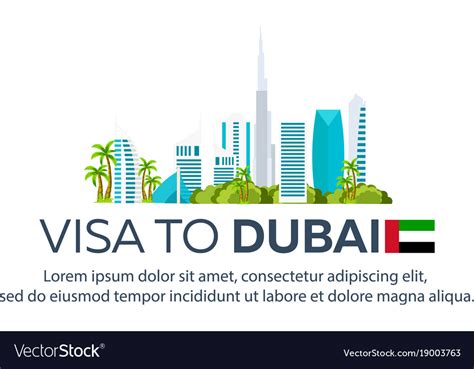 Visa To Dubai Travel To Dubai Document Royalty Free Vector