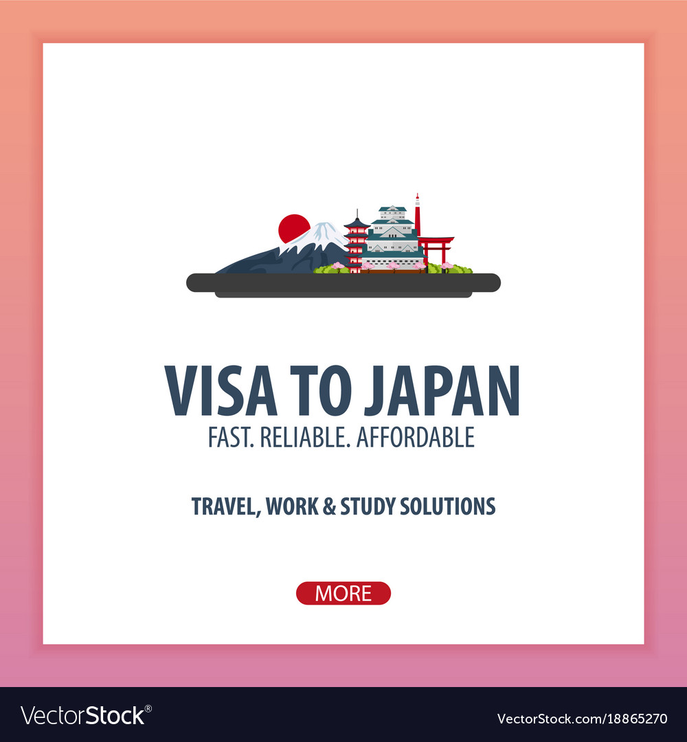 Visa To Japan Travel Document Royalty Free Vector Image