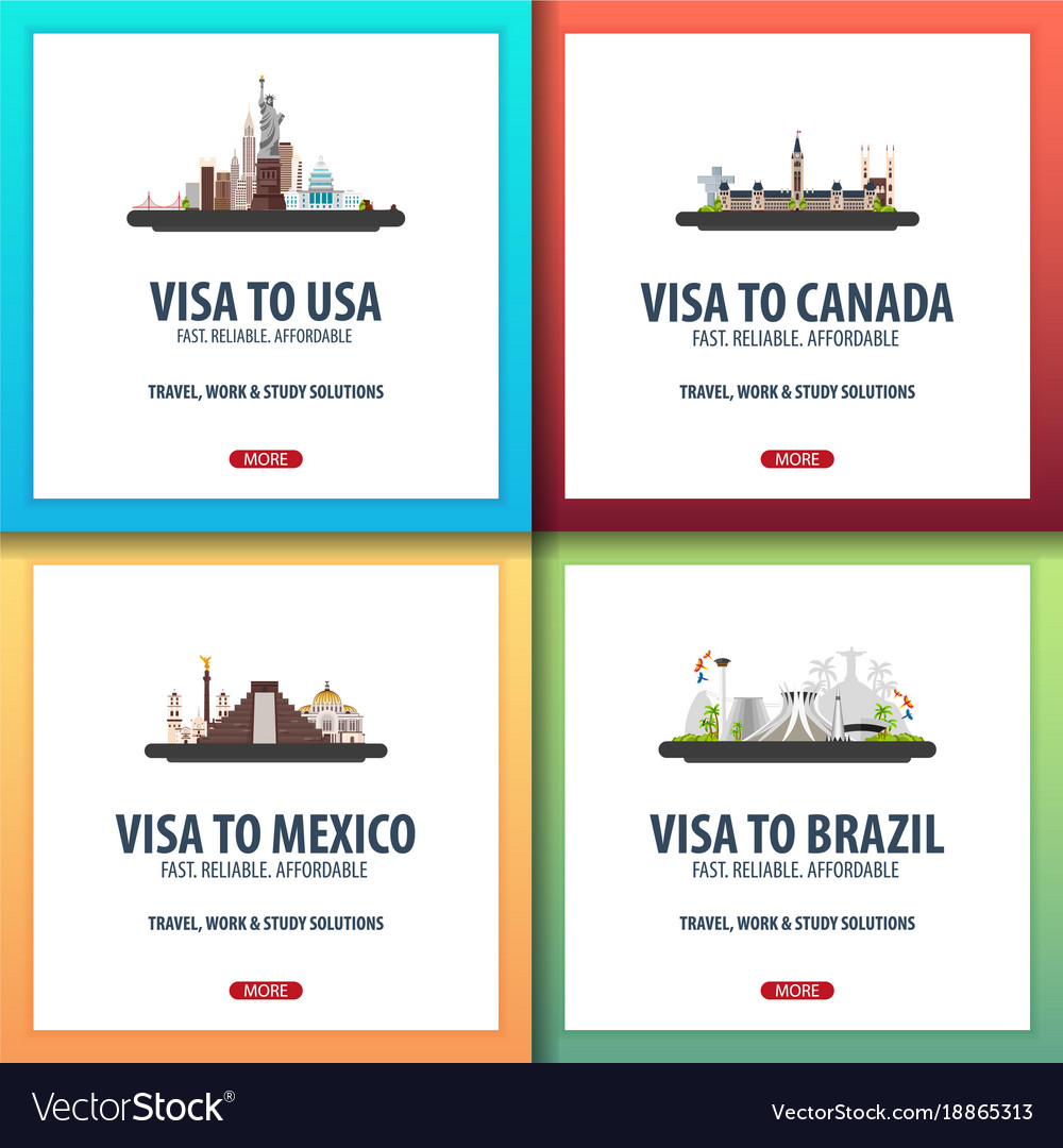 Visa To Usa Canada Mexico Brazil Document For Travel Visa Application Centre Stock