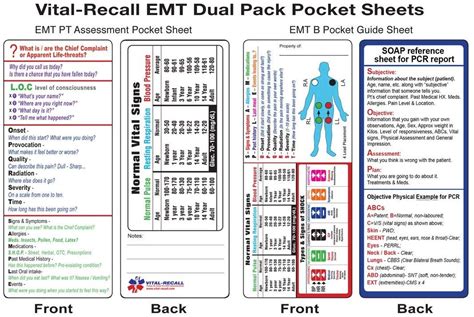 Vital Recall Emt Dual Pocket Guide 2 Separate Cards Amazon Ca