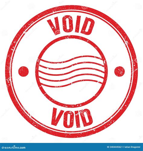 Void Text Written On Red Round Postal Stamp Sign Stock Illustration