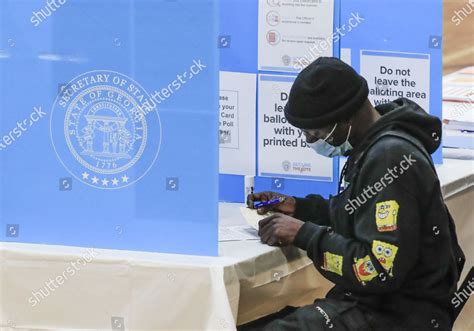 Voter Fills Out Paperwork Before Casting Editorial Stock Photo Stock