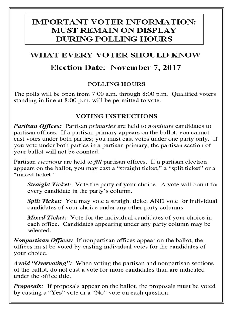 Voter Need To Know Pdf Identity Document Voting