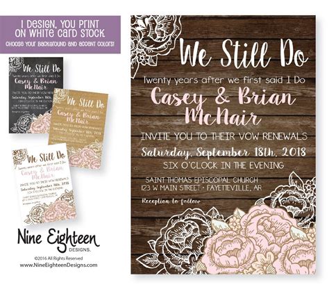 Vow Renewal Invitation Pdf Jpg Included I Design You Print By