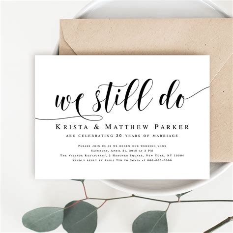 Vow Renewal Invitation Template Printable We Still Do Instant