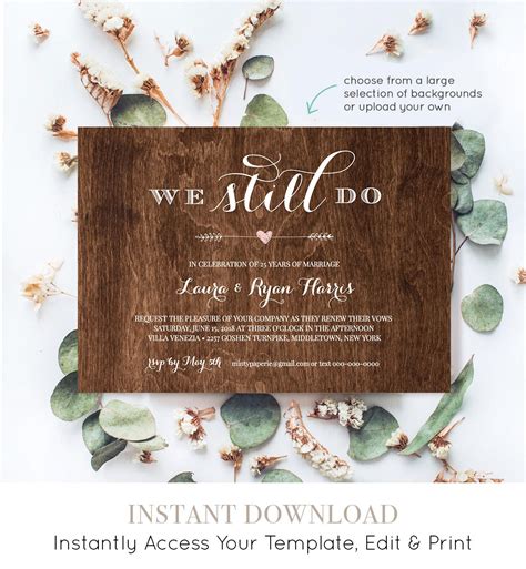 Vow Renewal Invitation Template We Still Do Instant Download Wedding