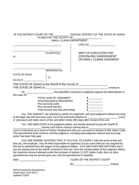 Wage Garnishment Idaho Fill Out Amp Sign Online Dochub