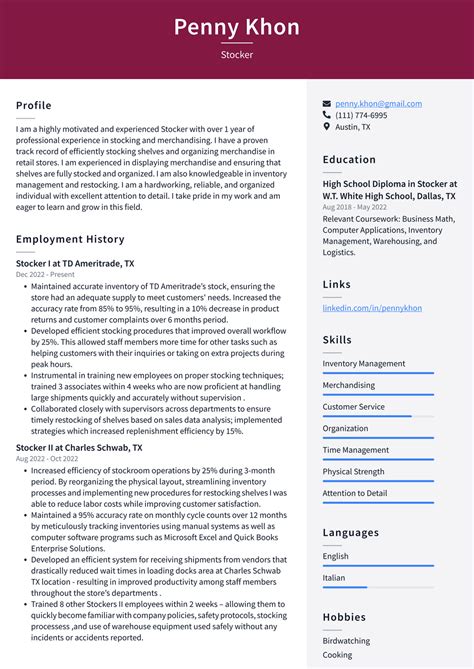 Walmart Stocker Resume Examples Resumecat