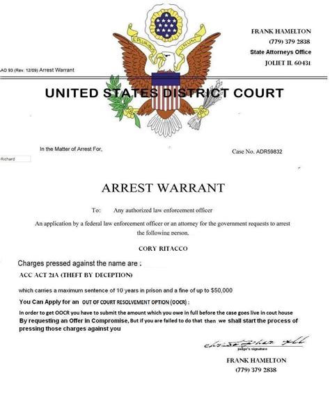 Warrant Of Arrest