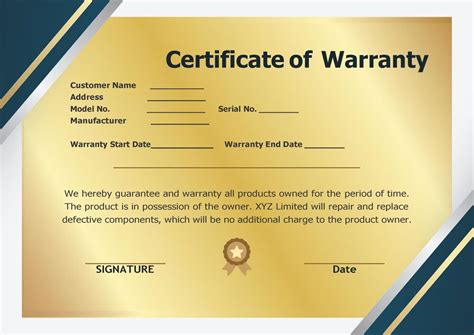 Warranty Certificate Template 24 Word Pdf Documents Download Free