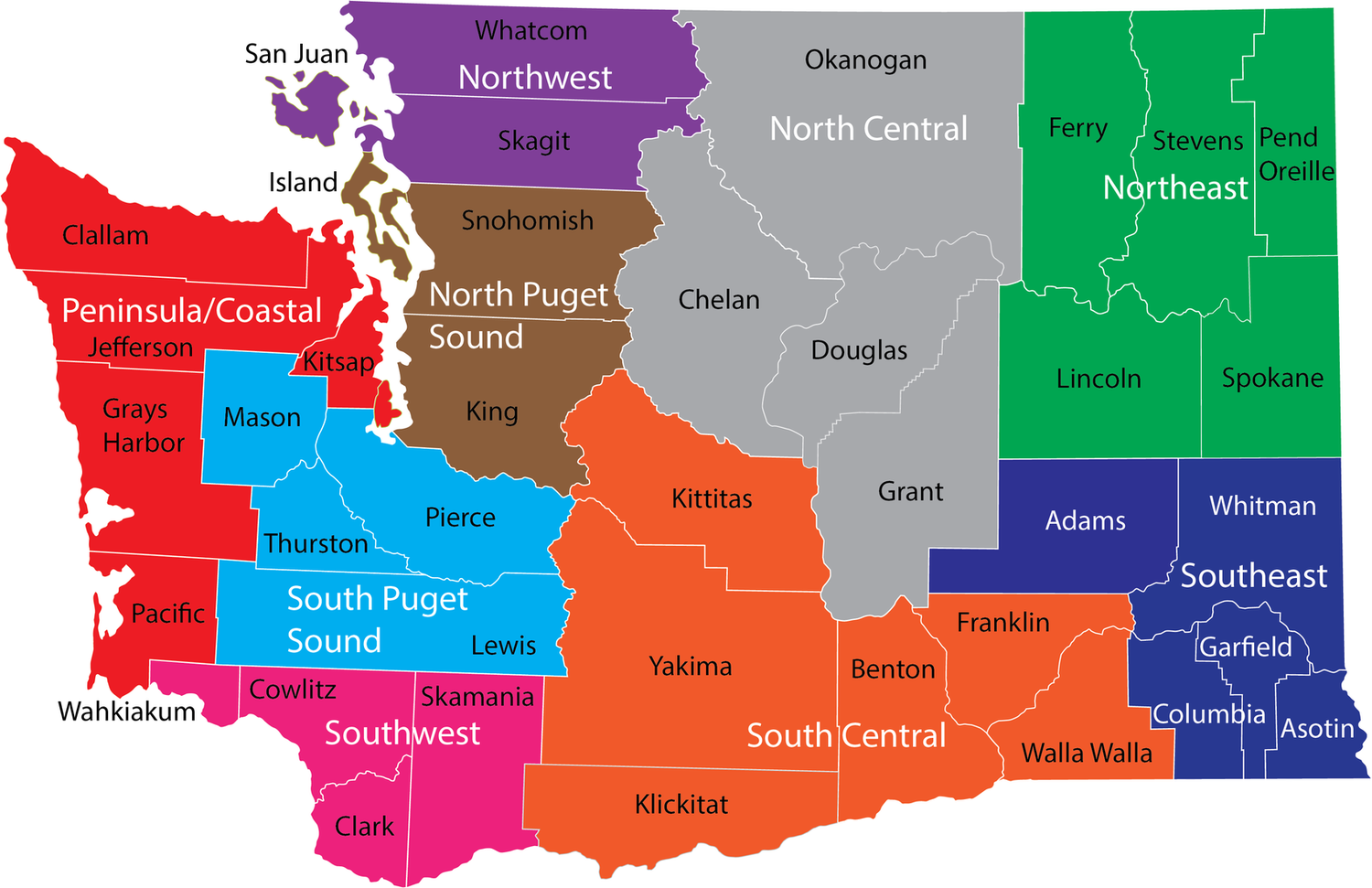 Washington State Eco Regions From The Washington Department Of