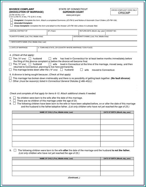 Washington State Uncontested Divorce Paperwork Form Resume Examples