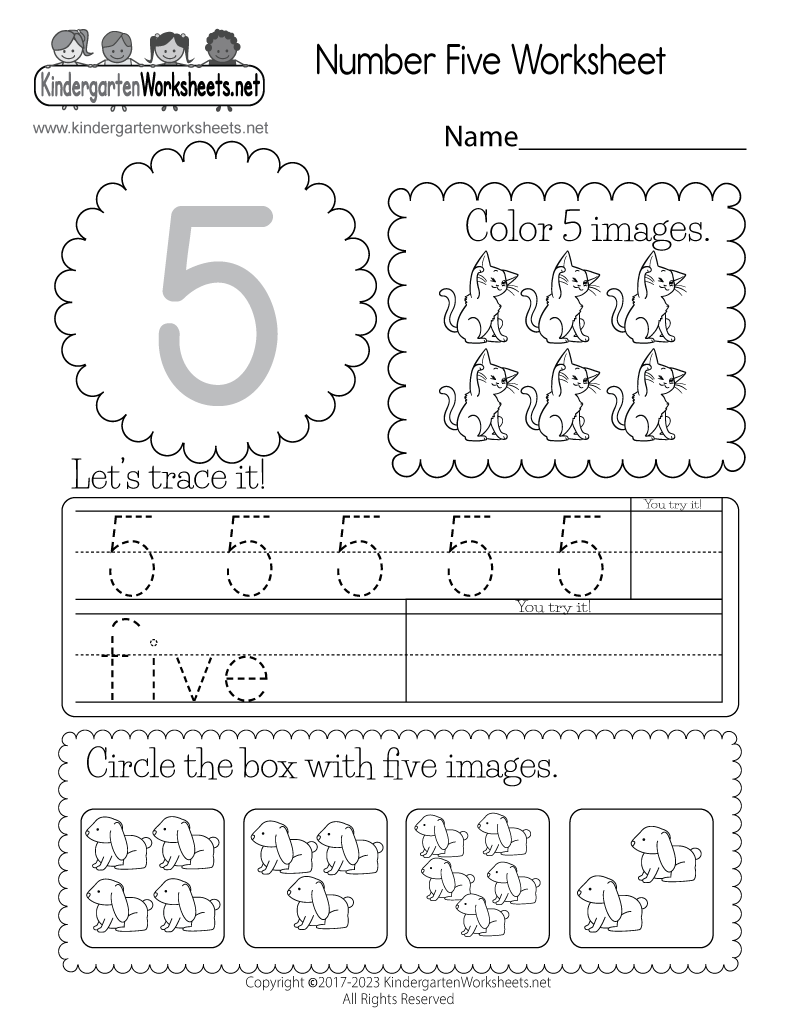 Ways To Make The Number Five Kindergarten Worksheets Free Printable