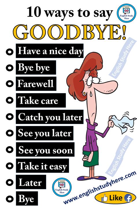 Ways To Say Goodbye English Study Here