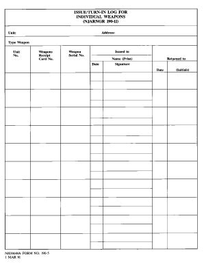 Weapon Log Fill And Sign Printable Template Online