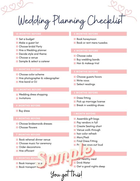 Wedding To Do List Wedding Tasks Planner Wedding Organizer Wedding Checklists Excel