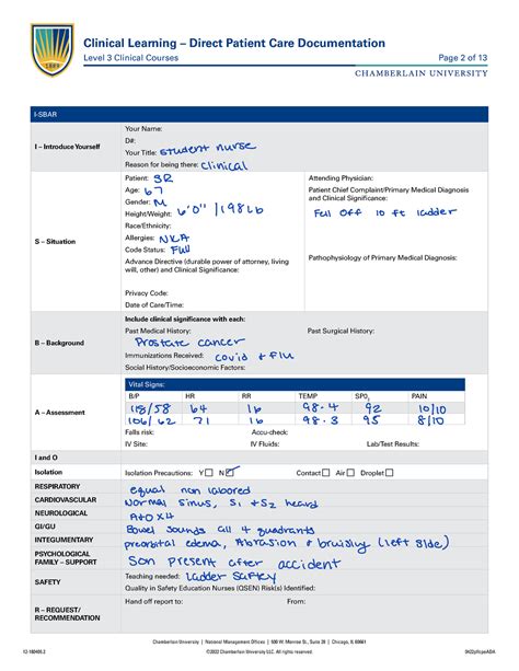 Week 5 Clinical Paperwork 12 180405 2022 Chamberlain University Llc All Rights Reserved