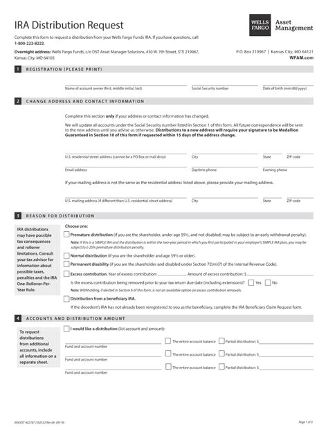 Wells Fargo Ira Distribution 2019 2024 Form Fill Out And Sign