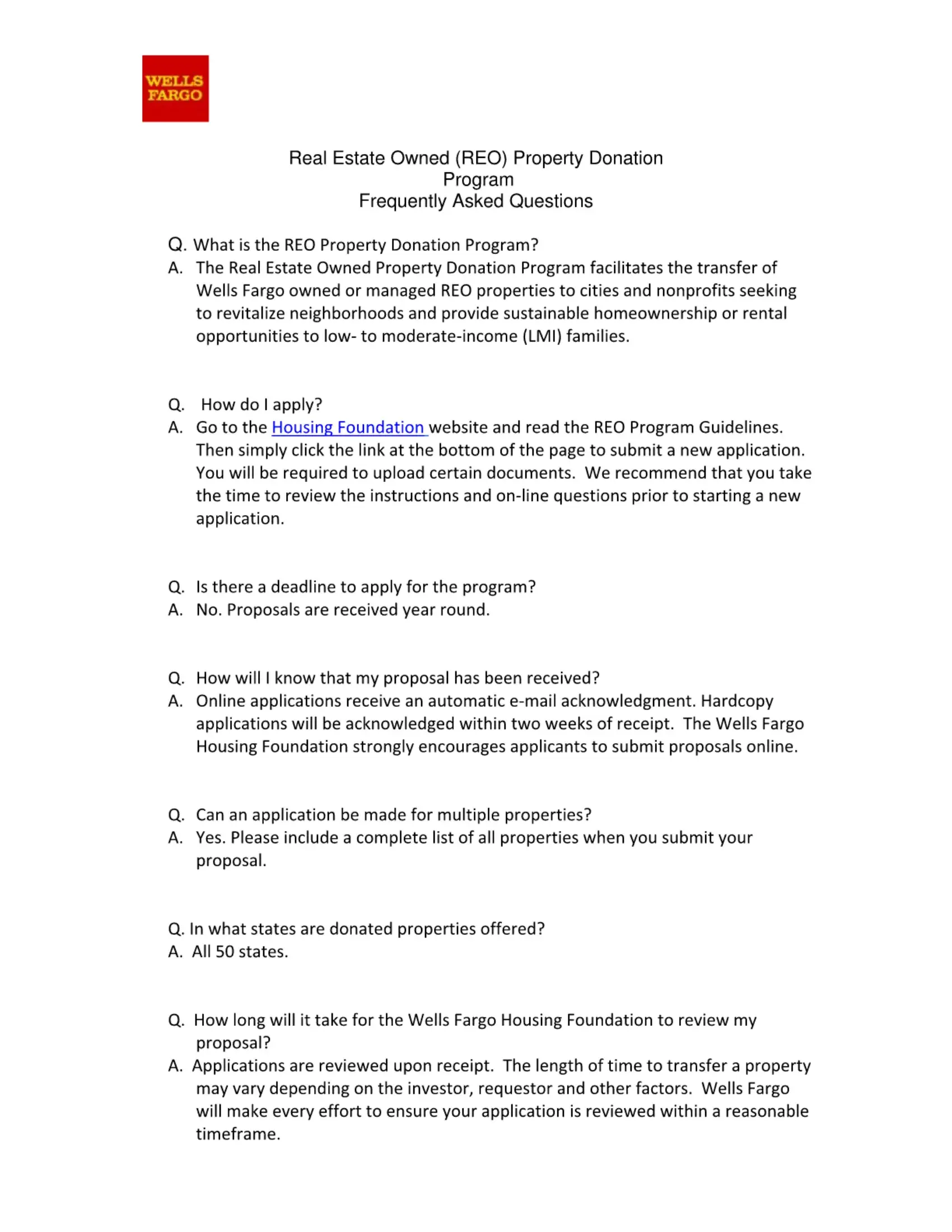 Wells Fargo Reo Donation Form Fill Out Printable Pdf Forms Online