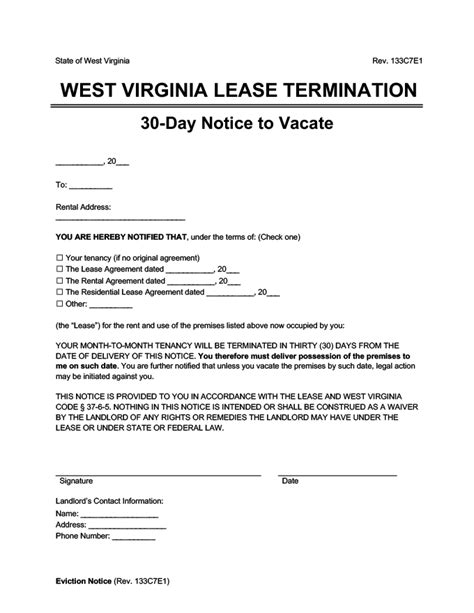 West Virginia Eviction Notice Form West Virginia Eviction Notice Sample