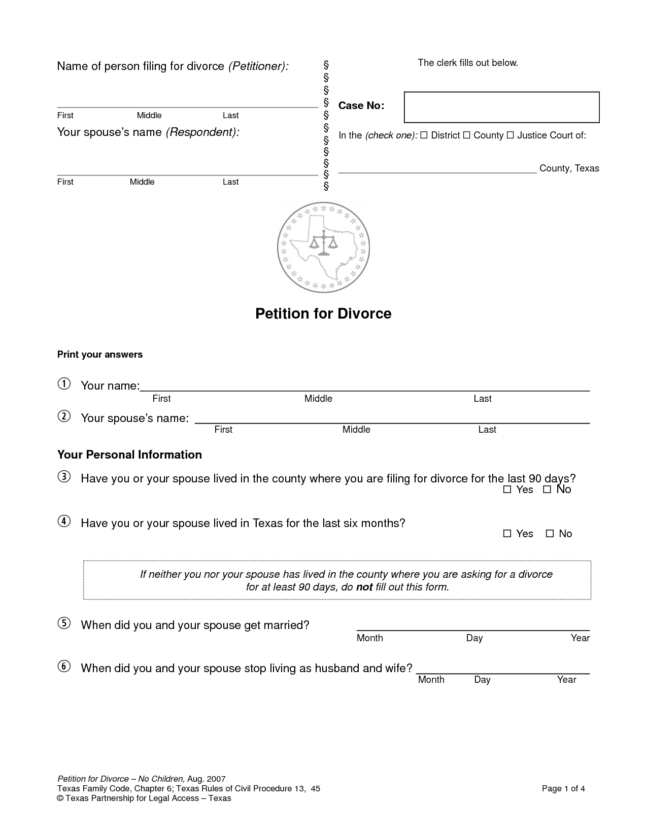 Divorce Paperwork Requirements