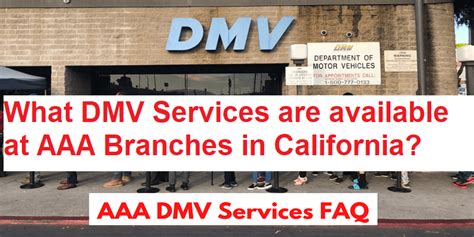 What Dmv Services Are Available At Aaa Branches In California